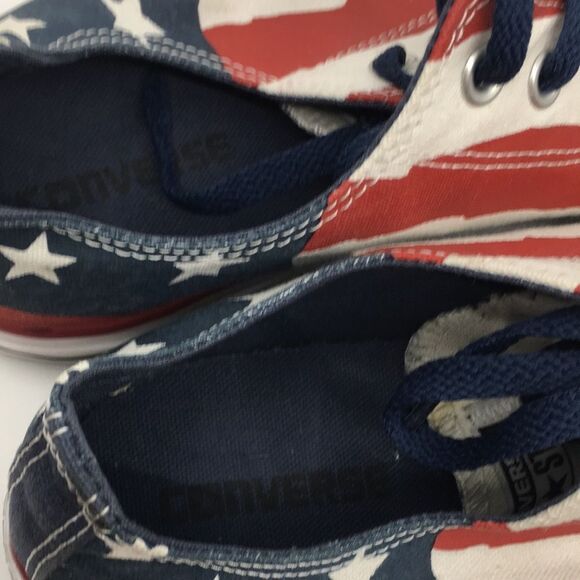 Men’s American Flag Patriotic Red White and Blue Converse Chucks Size 11.5 M - Picture 8 of 16